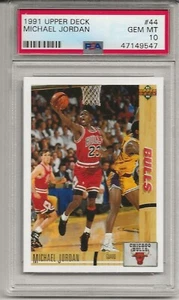 1991 UPPER DECK #44  MICHAEL JORDAN, PSA 10 GEM MINT, HOF, CHICAGO BULLS, L@@K - Picture 1 of 1