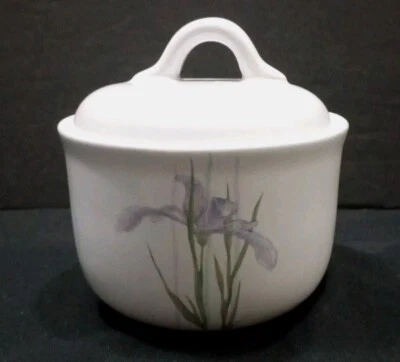 Azúcar vintage Corelle Coordinates iris púrpura 💜 flor cerámica con tapa Foto 1 de 4