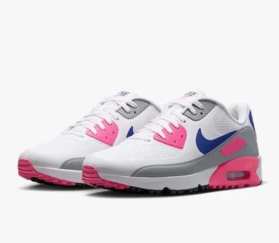 Nike Air Max 90 G Golf Shoes (HV9305) White/Laser Pink/Concord M10.5/W12 - Image 1 of 4
