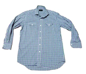 Ledbury Herren 16 Hemd Langarm Knopfleiste lila grün kariert Baumwolle 41 cm - Bild 1 von 8