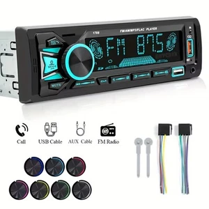 1 DIN Car MP3 Player Car Stereo Audio Handsfree FM/ MP3/ SD/ AUX/ Dua USB - Picture 1 of 8