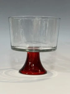 Pedestal rojo rubí con patas plato de bagate cuenco del desierto - Imagen 1 de 4