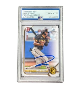 James Wood Autographed 2022 Bowman Paper 1st Prospect AUTO Nationals PSA 10 - Picture 1 of 2