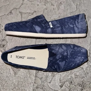 New Toms Alpargata Blue Tie Dye Cotton Slip On Flats Shoes 9 Womens - Picture 1 of 6
