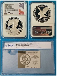 2025-W ASE 250th ANNIVERSARY OF THE ARMY PRIVY PF70 ADVANCE RELEASES MERCANTI  - Picture 1 of 4