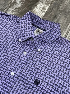 Cinch Shirt Men’s Small Purple Paisley Western Button Up Short Sleeve EUC - Picture 1 of 9