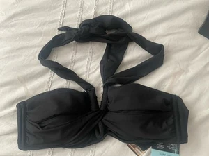 Bandeau Bikini Top Ladies M&S Size 8 Black UFP50+ Protection BNWT - Picture 1 of 9