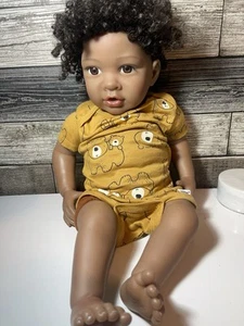 Lifelike African American Reborn Baby Doll Boy Black Great Condition 👍 - Picture 1 of 9