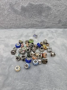 Großlochperlen Großpackung 40 Stück mehrfarbig und mehrere Materialien - Bild 1 von 10