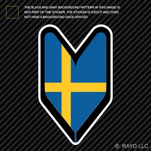 Swedish Driver Badge Sticker Die Cut Decal wakaba leaf soshinoya sweden se - Bild 1 von 1