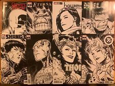 Marvel Comics - COMPLETE SET OF 8 JIM CHEUNG B&W SKETCH VARIANT COVERS (2022)