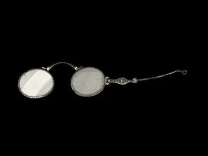 Victorian Folding Lorgnette Silver Magnifying Glasses - Picture 1 of 2