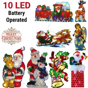 10LED Fenster Silhouette Lichter doppelseitig hängend Weihnachtsdeko Festival - Bild 1 von 9