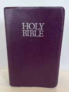 Purple Holy Bible New International Version Zondervan with Helps Red Letter 1984 - Foto 1 di 19