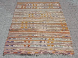 Area Kilim 5x7 rug, kilim rug runner, rugs for living room, boho style rug, rug - Picture 1 of 10