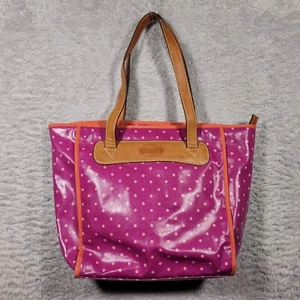 FOSSIL Keyper Shopper Magenta Coated Cotton Canvas Shoulder Bag Handbag - Picture 1 of 12