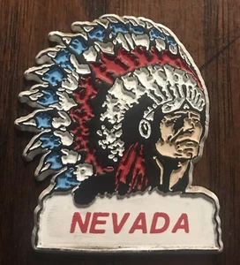Nevada Native American Indian Warrior Chief Refrigerator Fridge Magnet Souvenir - Picture 1 of 3