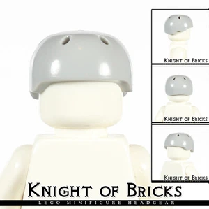 LEGO Minifigure LIGHT GRAY Headgear Helmet Bicycle Bike - Picture 1 of 6