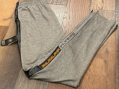 Philadelphia Flyers NHL Men's Gray Track Pants Size Large (36/38) ~ New with tag Cover