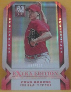 2013 Elite Extra Edition Chad Rogers Aspirations Die-Cut Cincinnati Reds 092/200