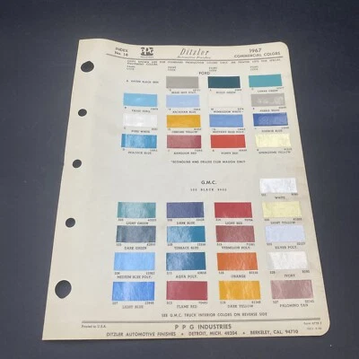 Ford Eco 1967 en línea Felix Club Wagon GMC colores comerciales virutas de pintura Ditzler  Foto 1 de 4