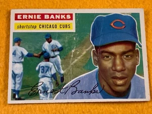 B8-61 BASEBALL CARD - ERNIE BANKS - CHICAGO CUBS - 1956 TOPPS - CARD #15 - Bild 1 von 5