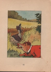 Vintage Kunstdruck - Story of Chicken Little - 1921 - Größe: 5,5" x 4" - Seite 41 - Bild 1 von 1