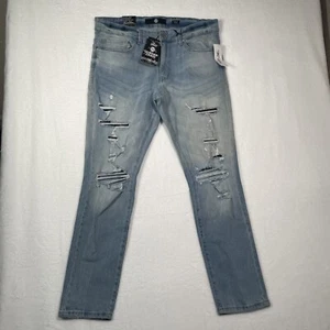 Jordan Craig Jeans Mens 36x32 Sean El Barrio Denim Ice Blue Slim Taper Pants - Picture 1 of 15