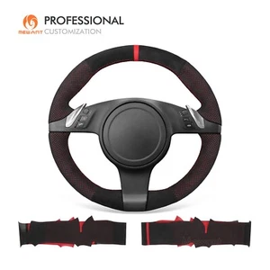 MEWANT Red Mesh Alcantara Steering Wheel Cover for Porsche 911 Boxster Cayman - Bild 1 von 9