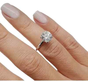2 Ct Round Cut Lab-Grown Diamond Solitaire Engagement Ring 10k Solid White Gold - Picture 1 of 12