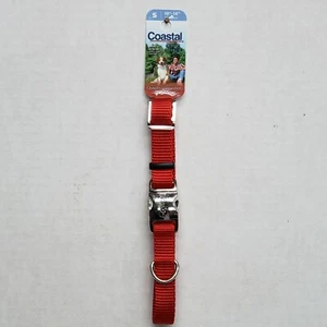 Small Dog Collar Red Coastal Adjustable Nylon Metal Snap - Picture 1 of 3