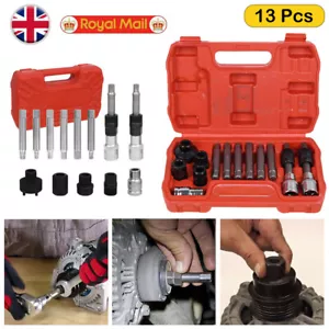 13Pcs Alternator Tool Set Clutch Freewheel Pulley Repair Tool Removal Socket Kit - Picture 1 of 11
