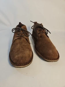Botas chukka de gamuza marrón con cinta roja para hombre talla 11 con cordones - Imagen 1 de 13
