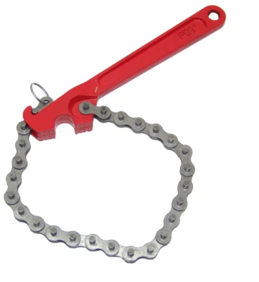 Removedor de filtro de aceite de 9 pulgadas llave de cadena ajustable y accesorios de tubería cadena de 16,5 Foto 1 de 2