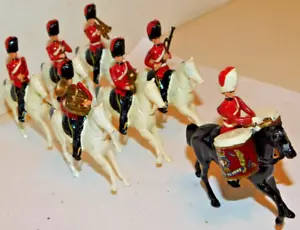 Old BRITAINS 1950s Lead British Band of the Royal Scots Greys, 7 Piece Set #2065 - Picture 1 of 8