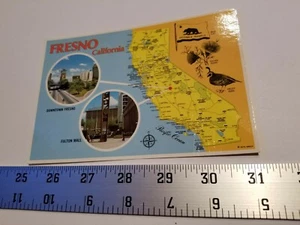 Fresno California Postcard Map Fulton Mall Colorscope Postal Card Home Treasure - Picture 1 of 4