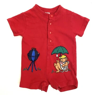 Vintage Class Club Baby One Piece Romper Red Size 6 Months  Unisex Foto 1 de 4