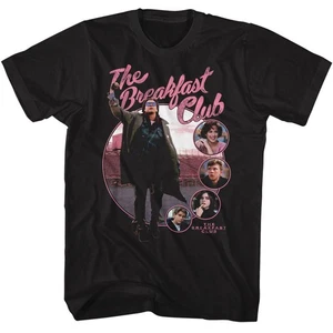 Breakfast Club - Character Circles - Black Short Sleeve Adult T-Shirt - Picture 1 of 3