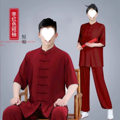 Traje de Tai Chi Unisex Uniforme de Ejercicio Matutino Algodón Kung Fu Wushu Ropa Traje Foto 1 de 4