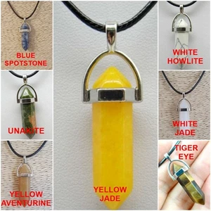 Collar Colgante Cuarzo Cristal Pilar Piedras Preciosas Curativas Yoga Reiki Zen - Imagen 1 de 11