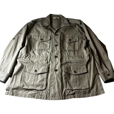 Travelsmith Men Beige Safari Field Jacket 4 Cargo Pockets Utility XXL Epaulettes - Image 1 of 4