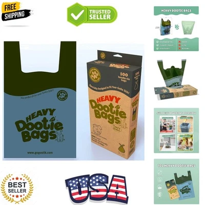 Heavy Dootie Bags: 100 Count Leakproof, EZ Tie Handles for Pet Waste Cleanup - Image 1 of 4