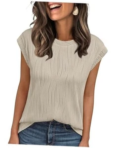 Dressy Casual Blouses for Women 2025 Summer Trendy Tops Cap Short Sleeve T - Picture 1 of 7