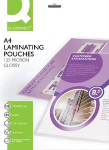 Q-Connect A4 Laminating Pouch 250 Micron (25 Pack) KF04120 Pack of 25 125-Micron - Picture 1 of 4