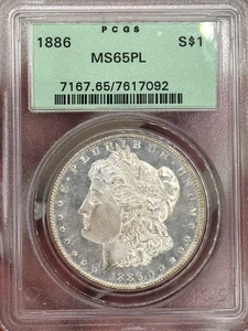 1886 P  MORGAN DOLLAR PCGS MS65!  Proof Like!  A FLAWLESS MUST HAVE! WOW!  - Picture 1 of 4