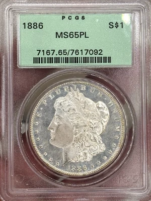 1886 P  MORGAN DOLLAR PCGS MS65!  Proof Like!  A FLAWLESS MUST HAVE! WOW!  - Image 1 of 4