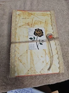 Neu Handarbeit Exlektisch Junk Journal Rose Cover Verpackung Schließen Env Pgs Regenbogen Env  - Bild 1 von 11