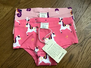 Maxomorra Girls Hipster Briefs x 2 - Unicorn / Seahorse - 98/104cm (3-4 years) - Picture 1 of 5