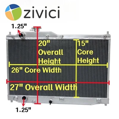 Radiador de aluminio apto para Honda S2000 S2K AP1 AP2 2000-2009 Racing Performance Foto 1 de 4