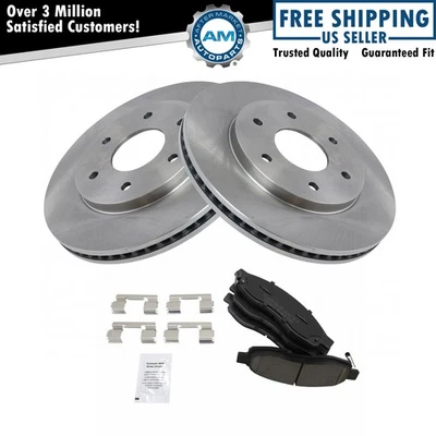 Juego de pastillas de freno delanteras de cerámica y 2 rotores para Armada Titan Infiniti QX56 Foto 1 de 4